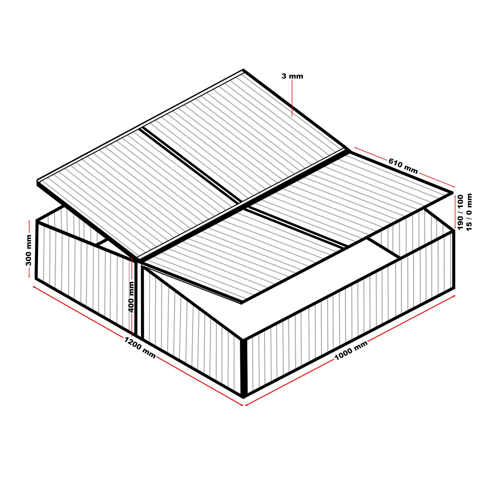 Wiltec Serre de Jardin Double – 100x120x40 cm – en Aluminium – 4 Battants Toit ouvrable et blocable – Résistant intempéries et Rayons UV – Abri Plantes extérieur pour Potager, Horticulture, Jardinage