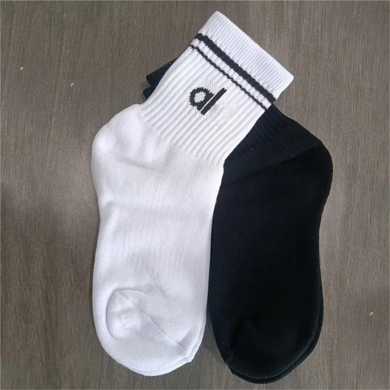 1/20 pares de calcetines A*Yoga for mujer, ideales for yoga, deportes, uso casual, algodón, color blanco y negro, largos cómodos