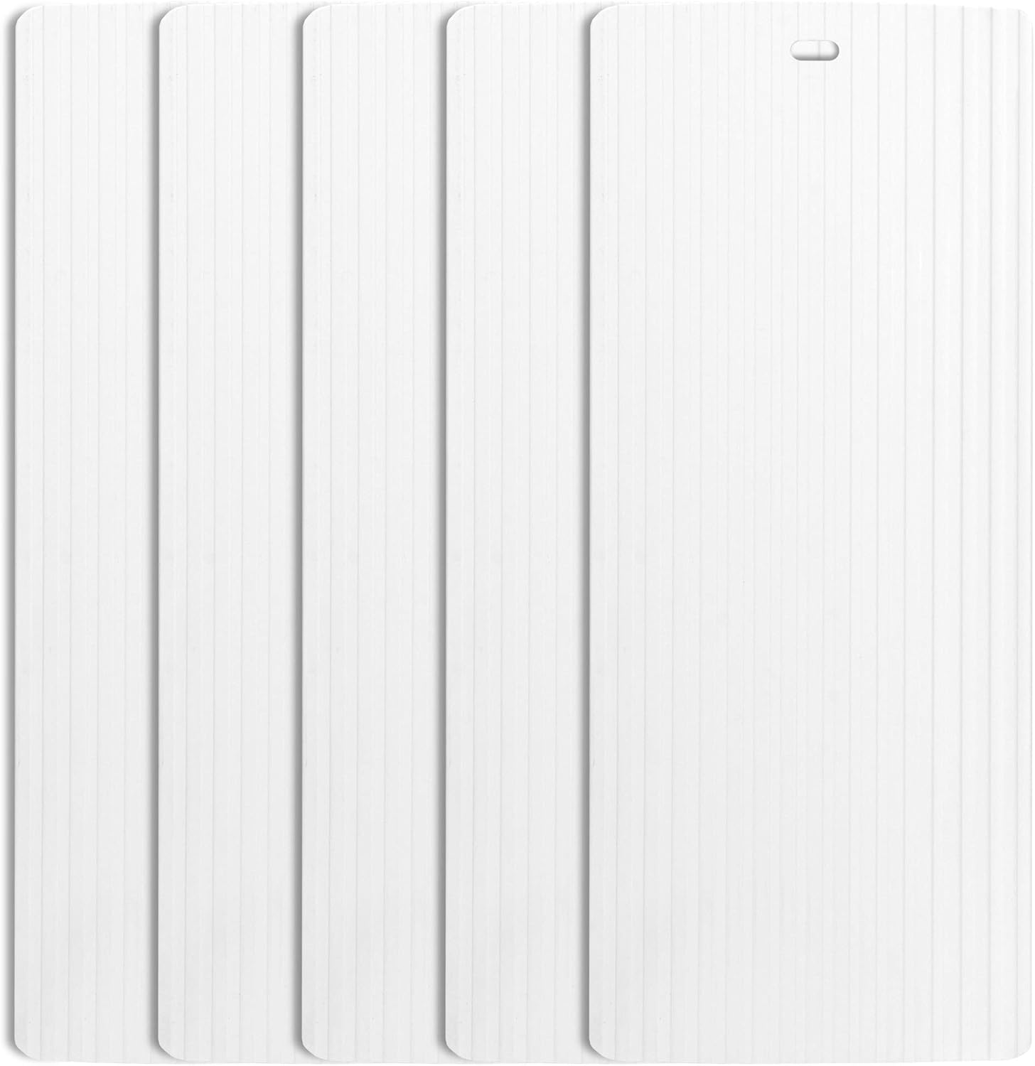 DALIX Ribbed Vertical Blinds Replacement Slats White Vinyl