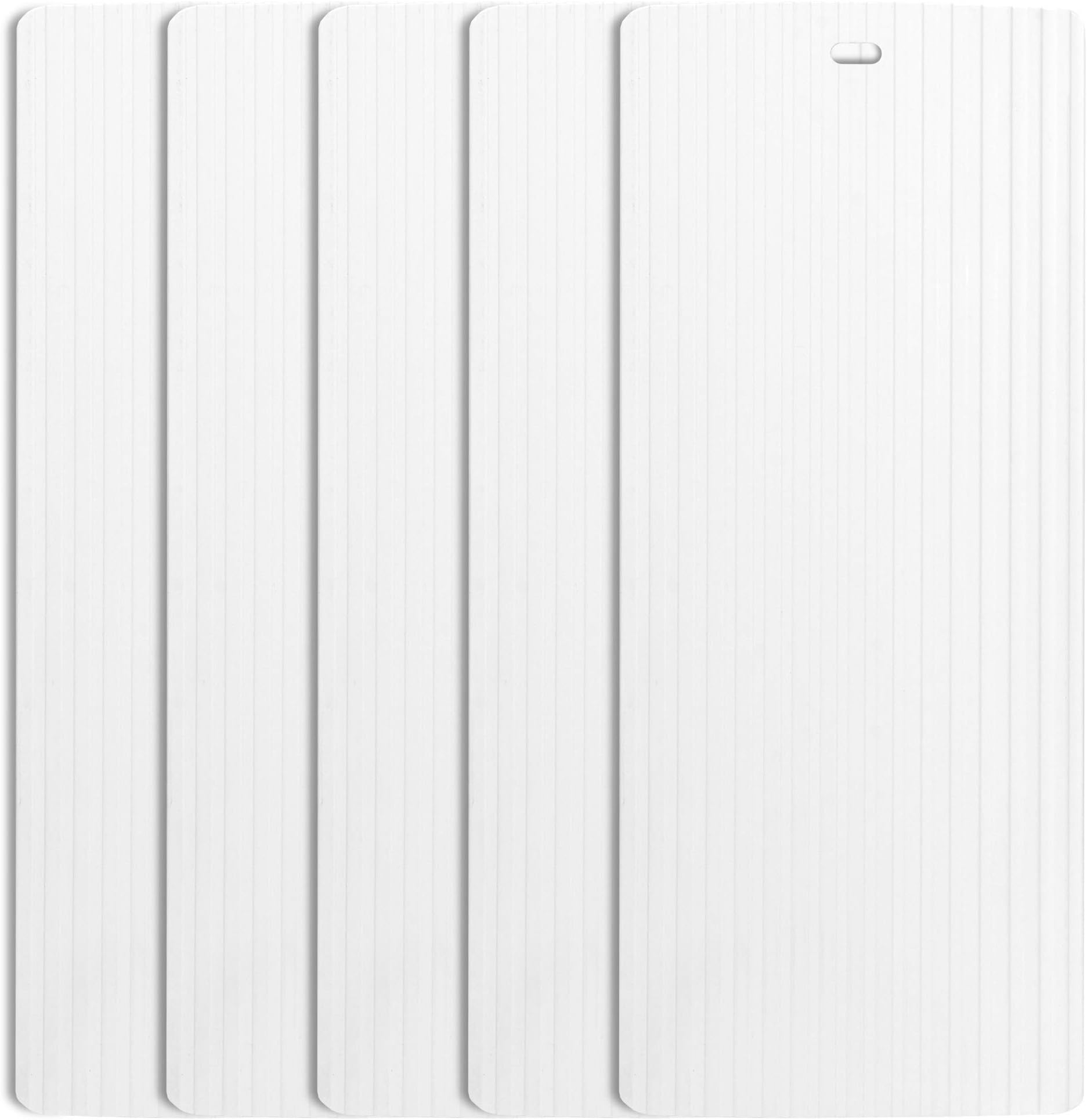 Ribbed Vertical Blinds Replacement Slats White Vinyl 82.5" Window 5 Pack