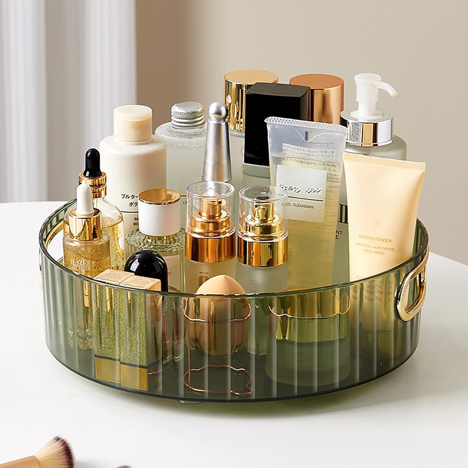 QCen Cosmetic Organizer Box Makeup Organizer with Drawers Vanity Storage Box, Plastic Makeup Organizer, Perfect for Home and Office Use For Countertop Cosmetics Display Case Holder (360 Roted)-picture-38