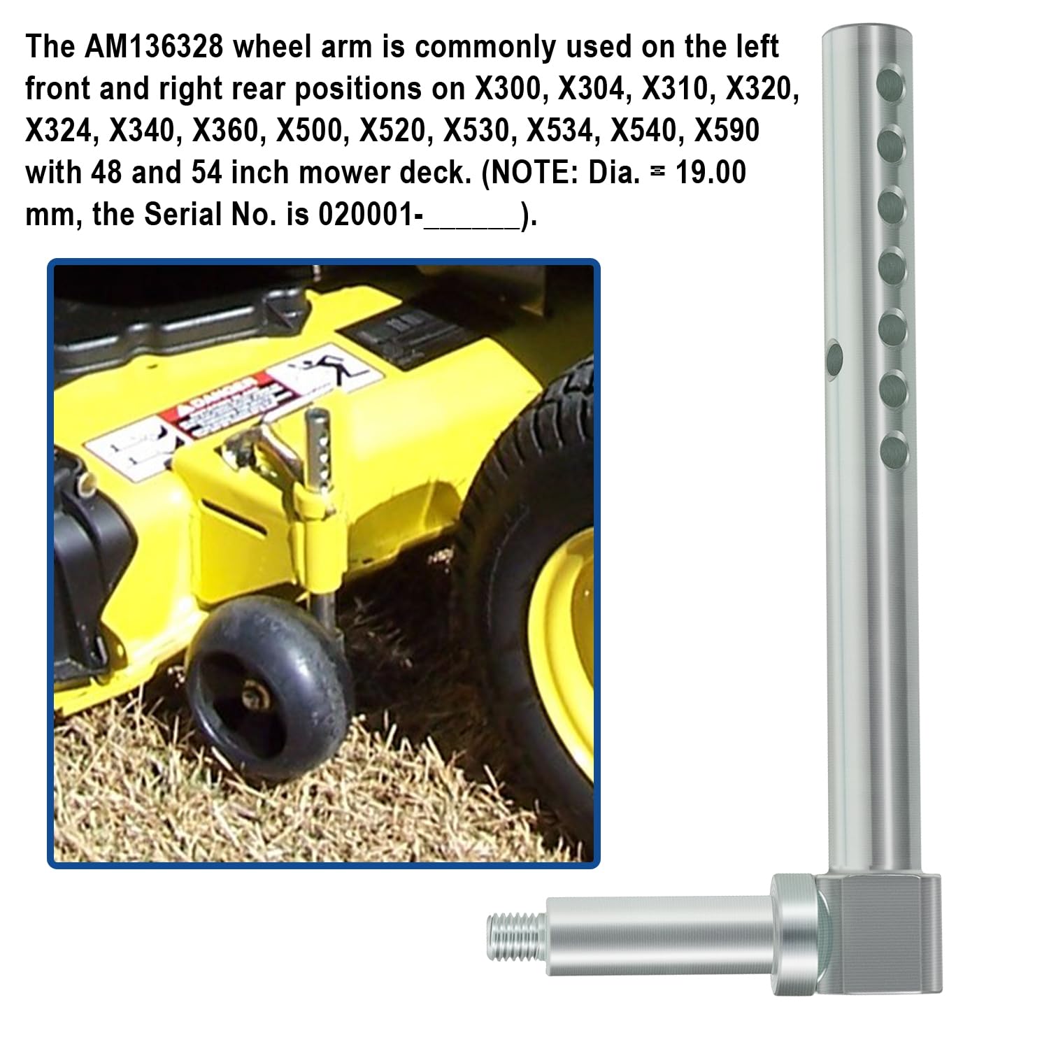 nao★ Amazon.com: AM136328 Mower Deck Gage Wheel Arm LH Front Or