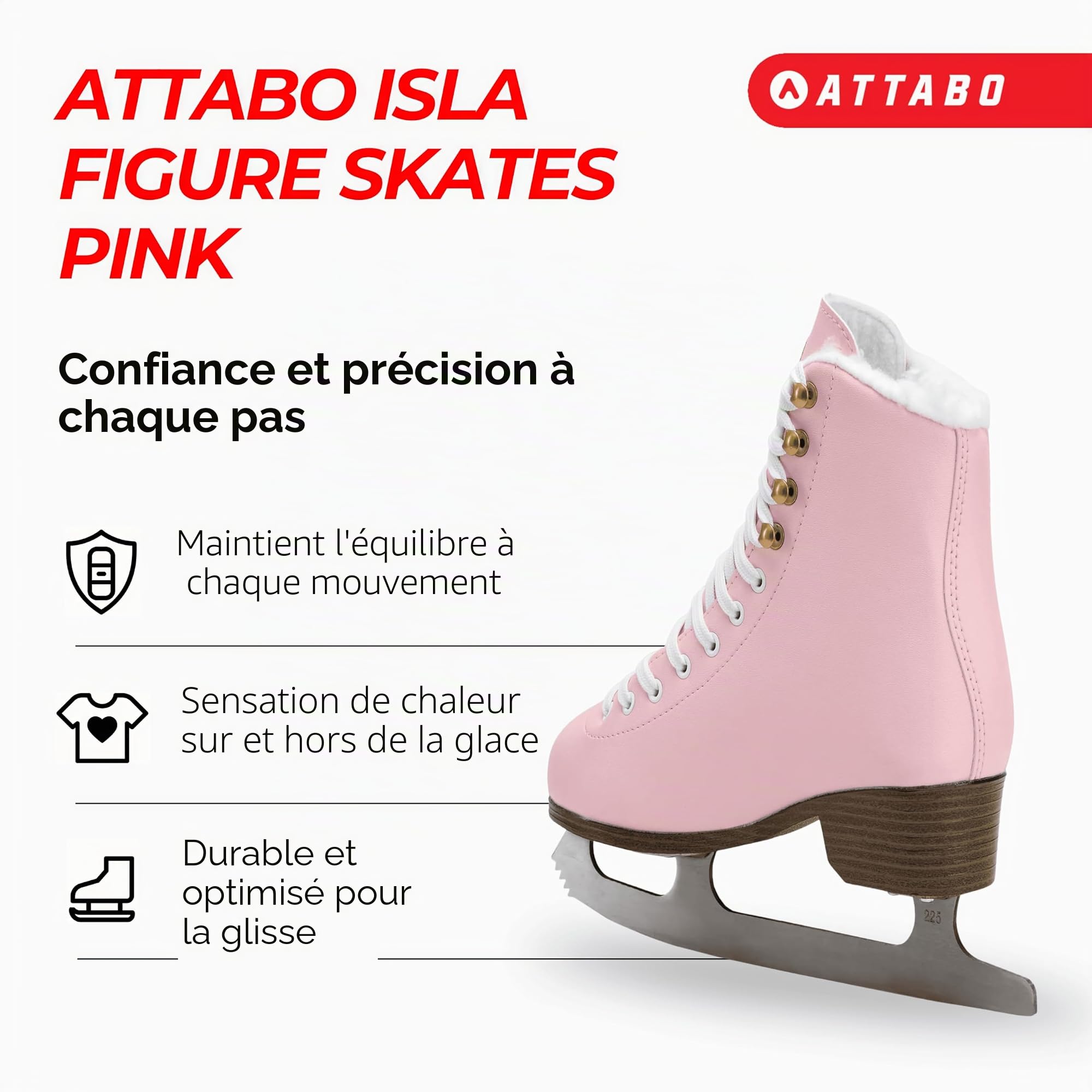 ATTABO Isla Patins à Glace pour Femmes