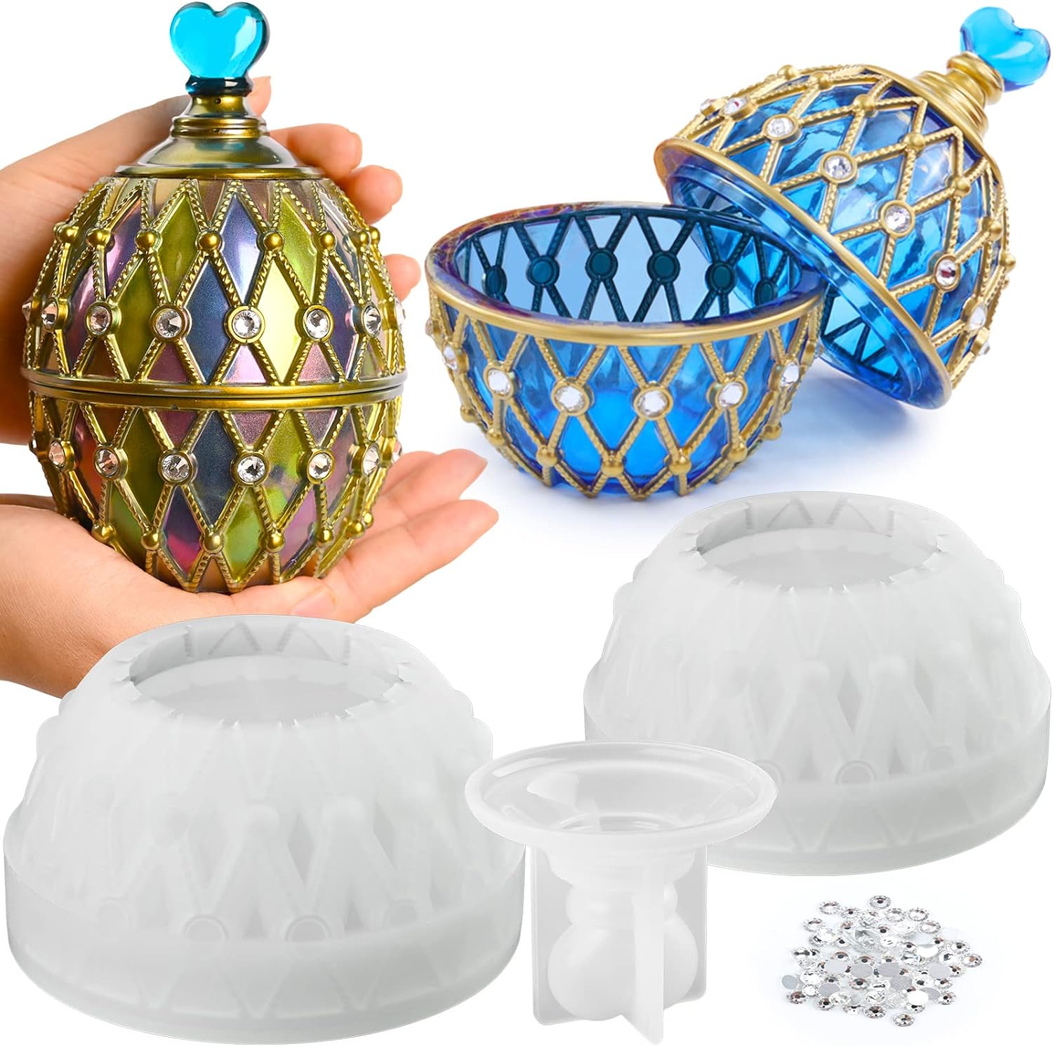 Resin Molds Silicone, Resin Jar Mold with Lid, Large Epoxy Casting Jar