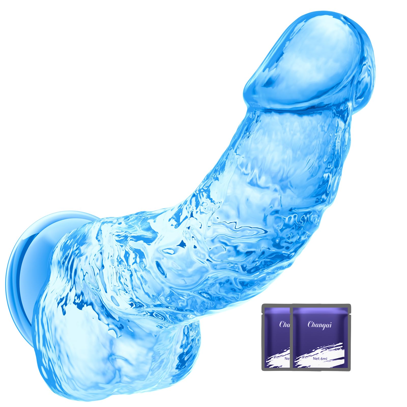 6.7 Inch Realistic Blue Dildo, Soft Flexible Lifelike Penis