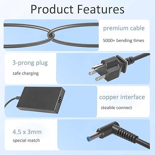 Miniatura 3 de Cargador de 19.5V 7.7A 150W compatible con HP Omen 15 17, Pavilion Gaming Laptop 15 16 17, ZBook 15 17 G3 G5 G6 G10 Workstation, Envy Victus Gaming
