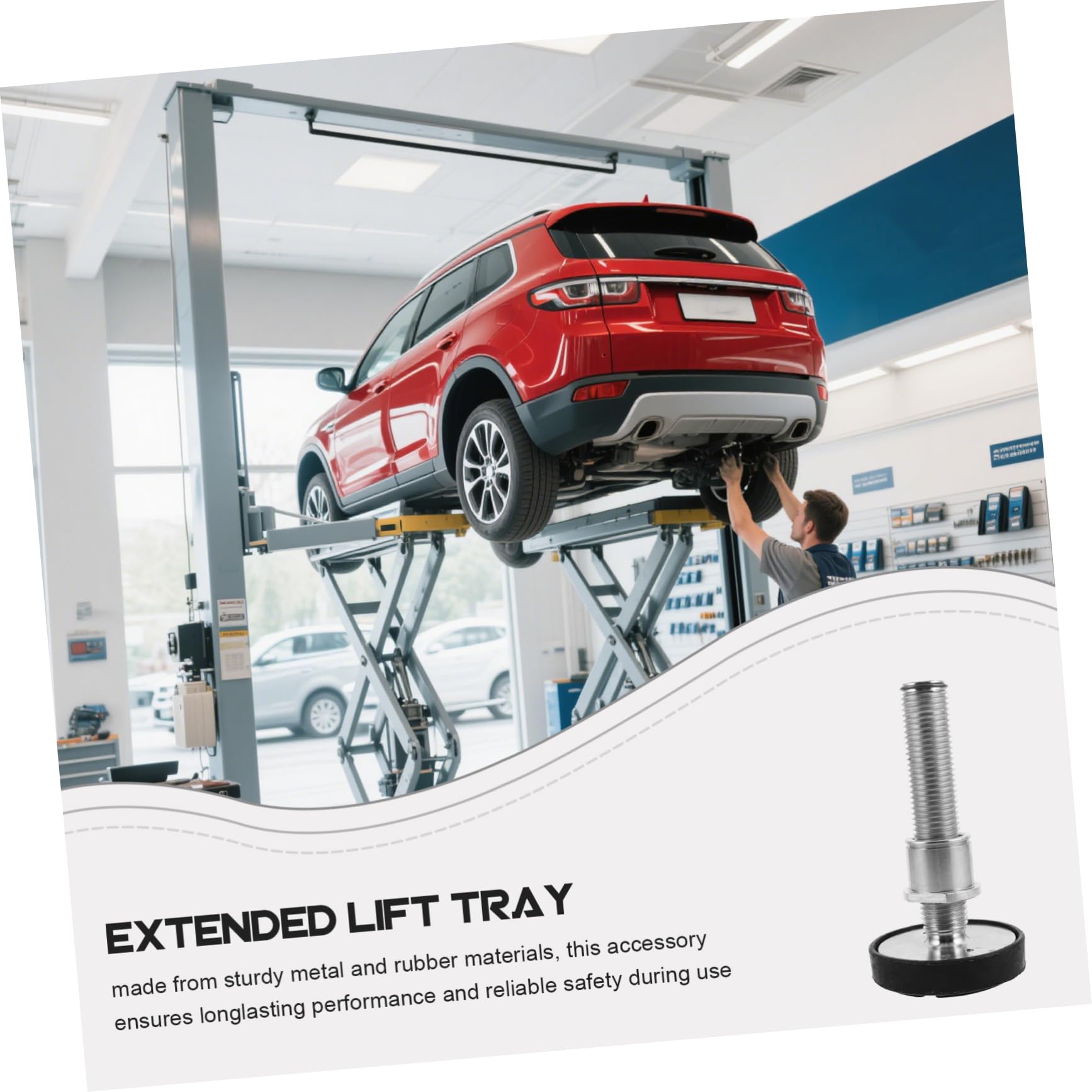 Accesorios para Elevador Bandeja Protectora Extendida de Goma para Elevadores de Automóviles Superficie Antideslizante de Metal y Goma Resistente para Uso Industrial y Comercial