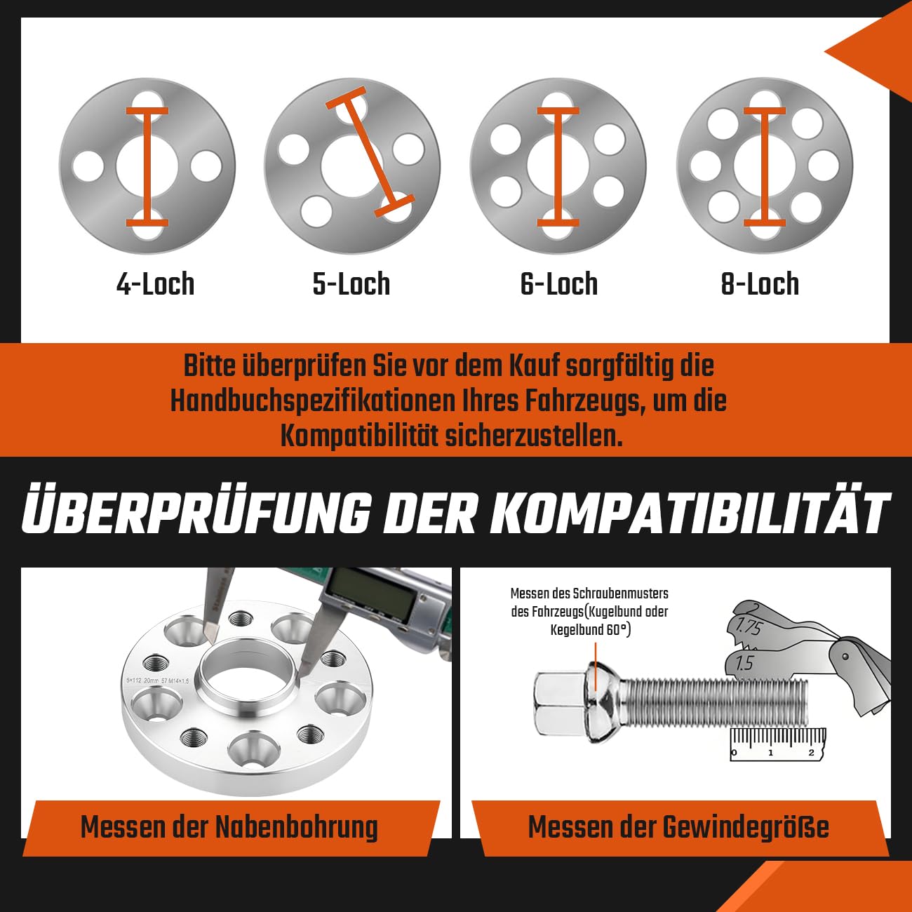 Spurverbreiterung Distanzscheiben 5x112mm NLB: 57 mm 2x20mm Spurplatten mit 10x Radschrauben M14x1.5X25 mm Kompatibel mit Audi Für VW Für Skoda Für Seat