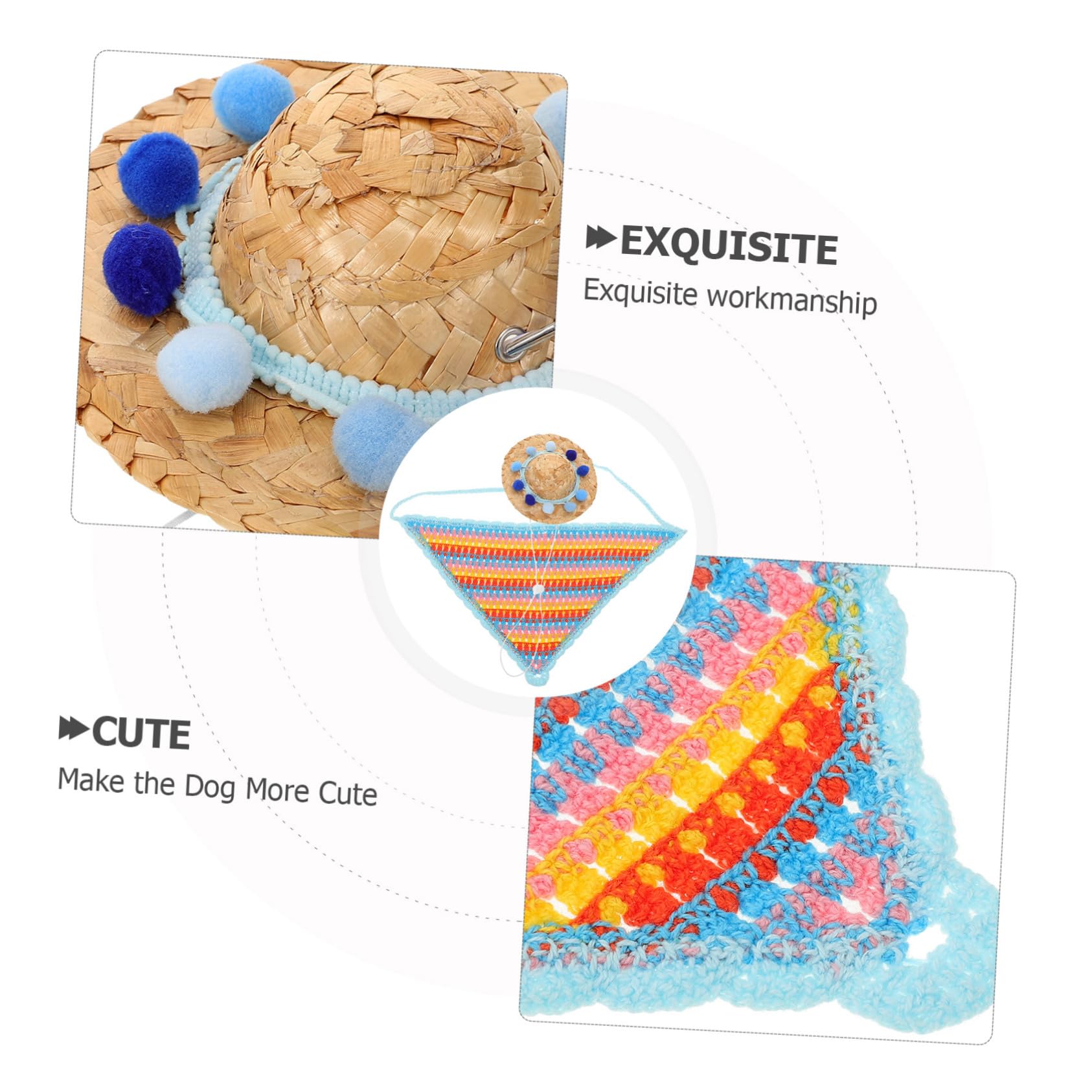 Toyvian 1ensemble Chapeau pour Chien avec Bandana De Costume pour Animaux De Compagnie Accessoire Photographique pour Sorties Et avec Pompon