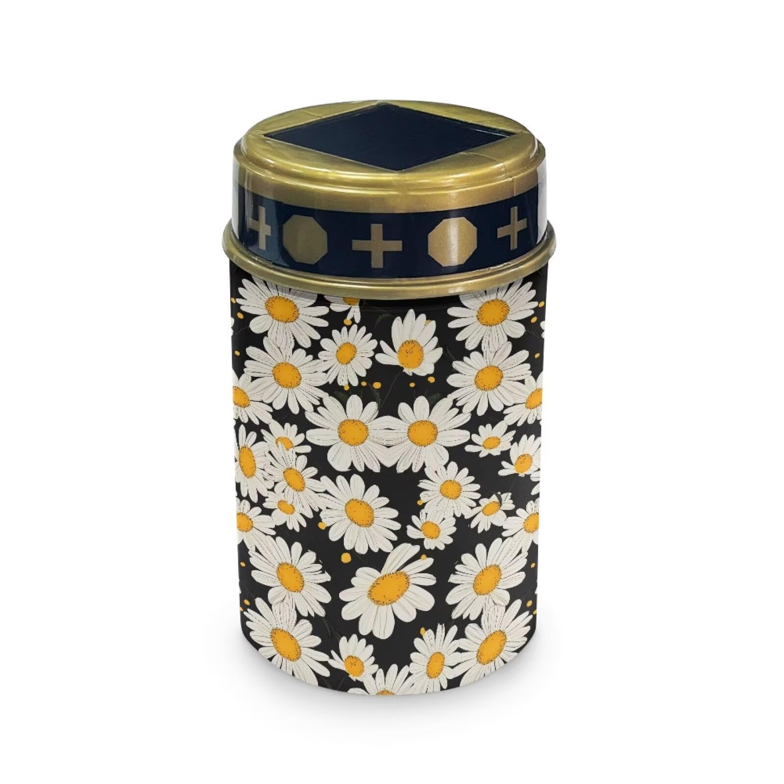 HUGS IDEA Daisy Solar Cemetery Lights Floral Print Angel Garden Ornaments Waterproof Solar-Powered Illumination for Gardens & Patio Memorials Solarlampe FüR Grab