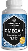 Vitamaze® Omega 3 1000 mg por Capsula, Puro Aceite de Pescado con 400 mg (40%) EPA y 300 mg (30%) de DHA por Cápsula para 3 Meses, FOS Certificado, Calidad Alemana