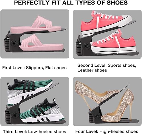 Miniatura 2 de Neprock Paquete de 36 organizadores de ranuras para zapatos (negro) paquete con 16 ranuras gruesas mejoradas para zapatos (negro)