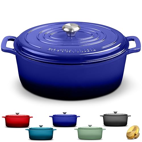Signature Enameled Cast Iron Oval Dutch Oven | Non-Stick Serving