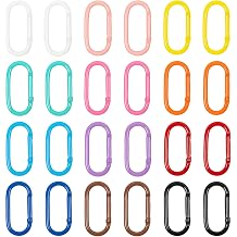 24PCS Oval Carabiner Clip Cute, Key Chain Carabiner Oval Key Ring