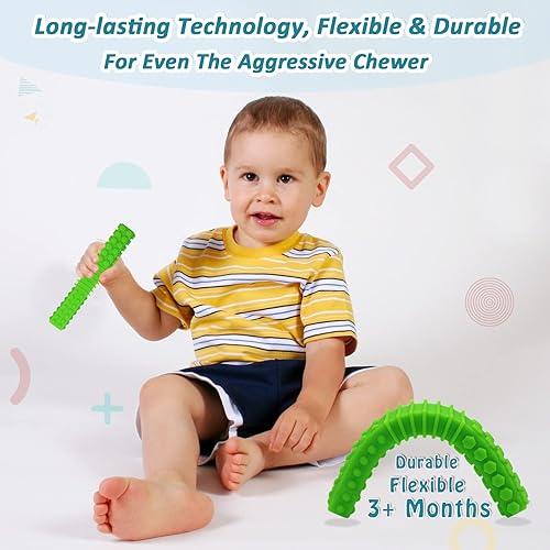 Miniatura 5 de Juguetes sensoriales para masticar para niños autistas paquete de 5 palos de dentición de silicona para autismo TDAH SPD masticables con necesidades