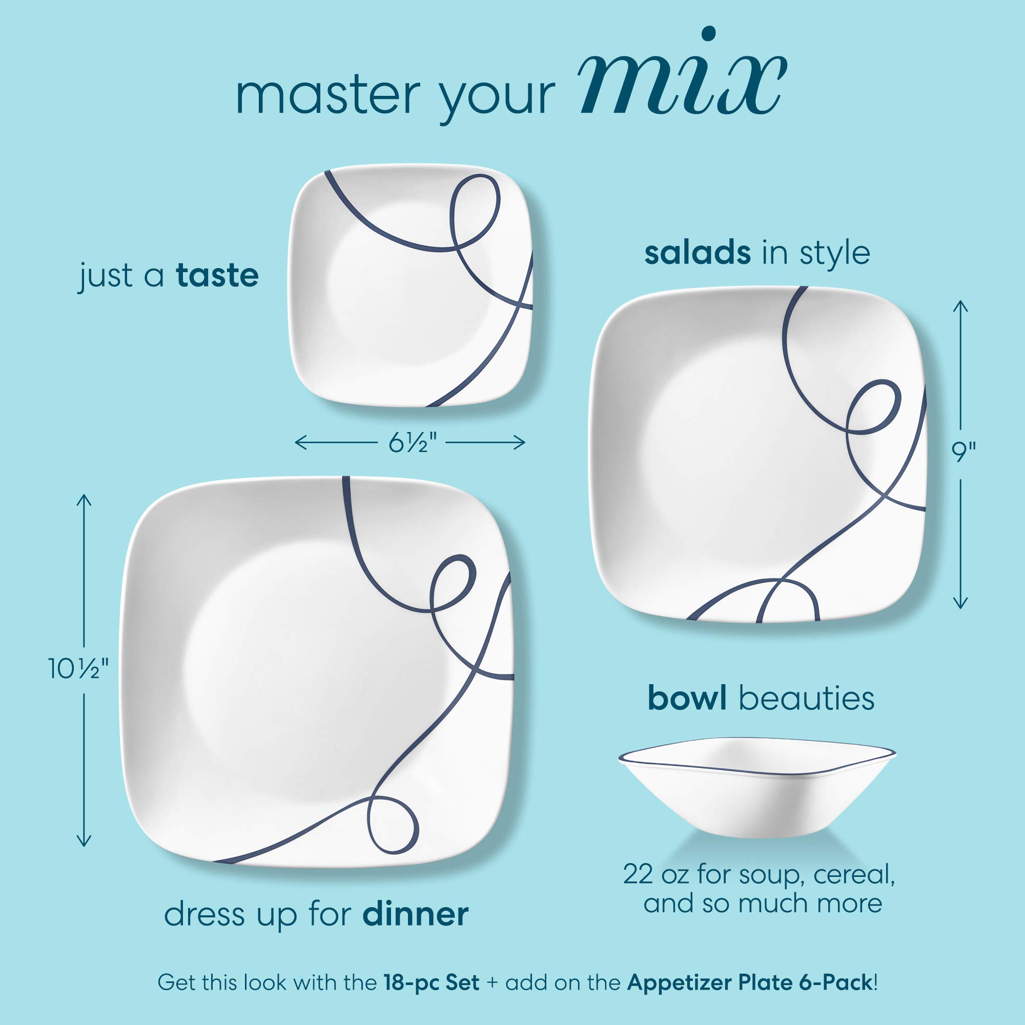 Corelle Chip Resistant Appetizer Plates, 6Piece, Lia Buy Online in