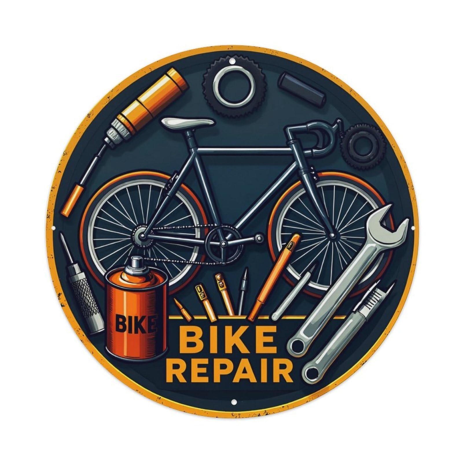 Bike Repair Tools And Parts Metal Tin Sign Plaque