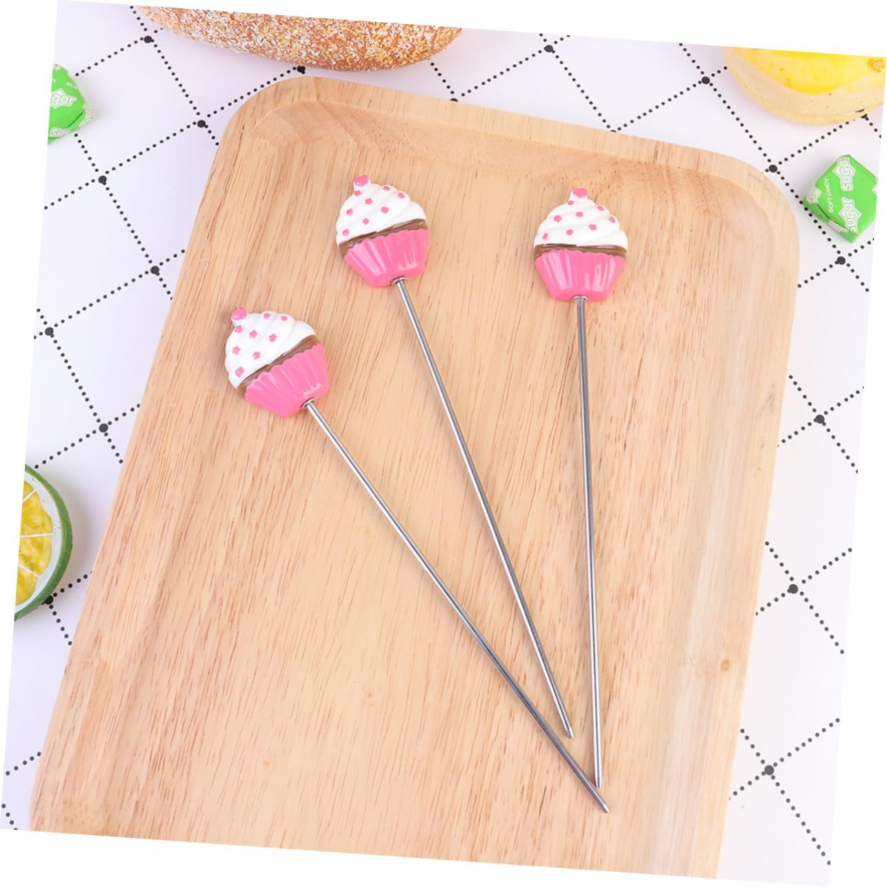 4pcs Stainless Steel Probes Baking Tool for Muffin Cupcake Easy to Use Clean