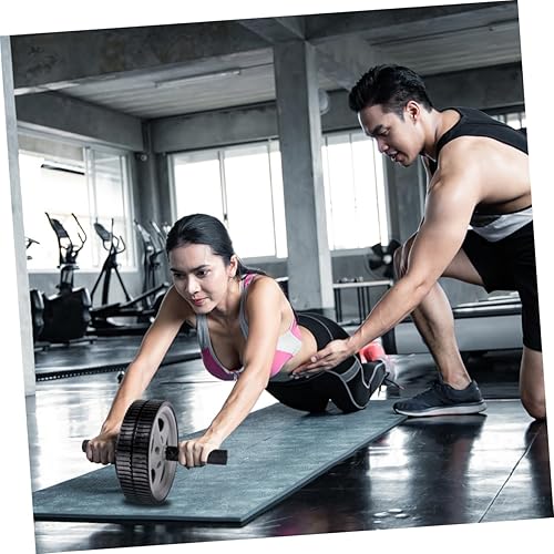 Miniatura 2 de Rueda abdominal de uso doméstico Rodillo de doble rueda para entrenamiento de fuerza de núcleo Seguro para principiantes Avanzado