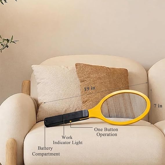 Electric Fly Swatter - Bug Zapper - Powerful 2200V Mosquito & Flies Killer, Fly Swatter for Indoors & Outdoors, Handheld Electric Zapper for Home, Kitchen, Camping (2AA Batteries Included)