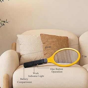 Electric Fly Swatter - Bug Zapper - Powerful 2200V Mosquito & Flies Killer, Fly Swatter for Indoors & Outdoors, Handheld Electric Zapper for Home, Kitchen, Camping (2AA Batteries Included)