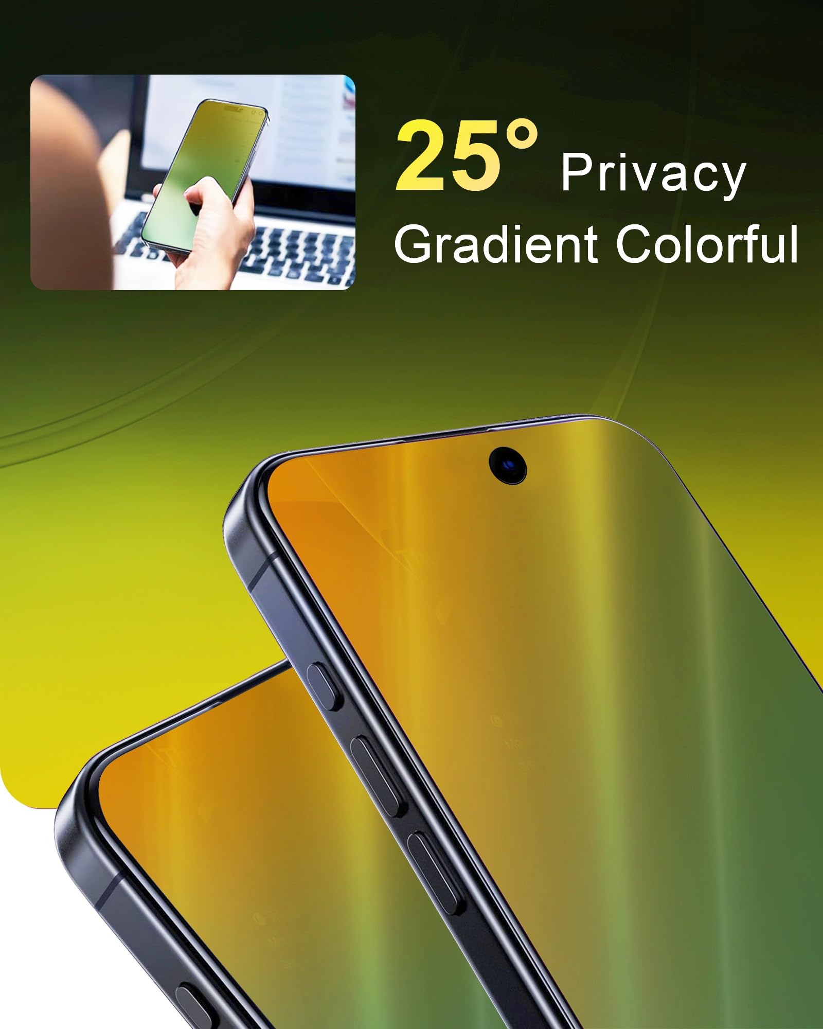 Folia ochronna na ekran do iPhone'a 17 Pro Max, ochrona prywatności, szkło hartowane, 17.5 cm, prywatna folia ochronna przeciw niebieskiemu światłu przeciw szpiegom, bez pęcherzyków powietrza