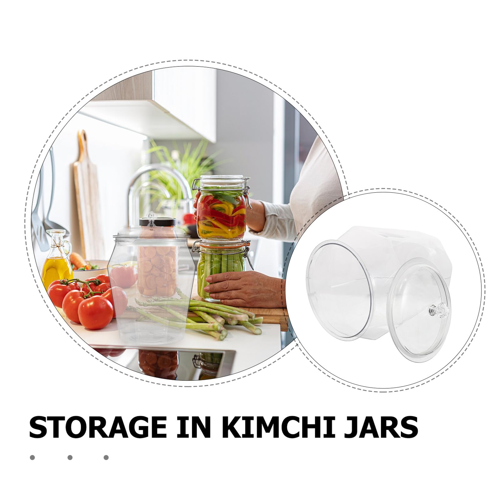 ERINGOGO Recipiente Hermético Cocina Transparente Tarro Plástico con Tapa Sellada para Almacenaje de Harina Arroz y Cereales Contenedor Organizador para Alimentos Secos