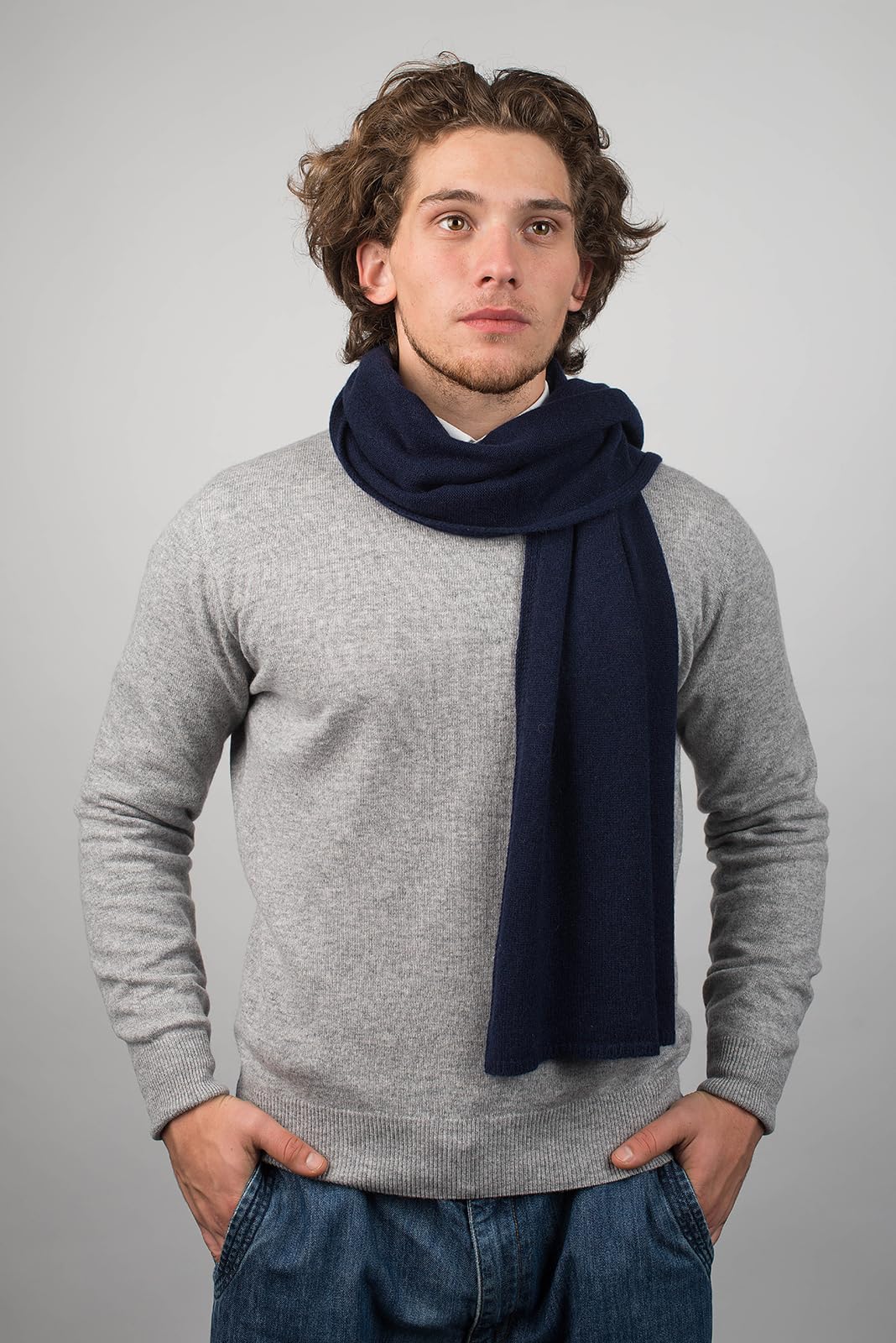 DALLE PIANE CASHMERE Sciarpa Uomo 100% Cashmere | Sciarpa versatile in ogni stagione, elegante idea regalo per lei e per lui, autentico lusso italiano Made in Italy