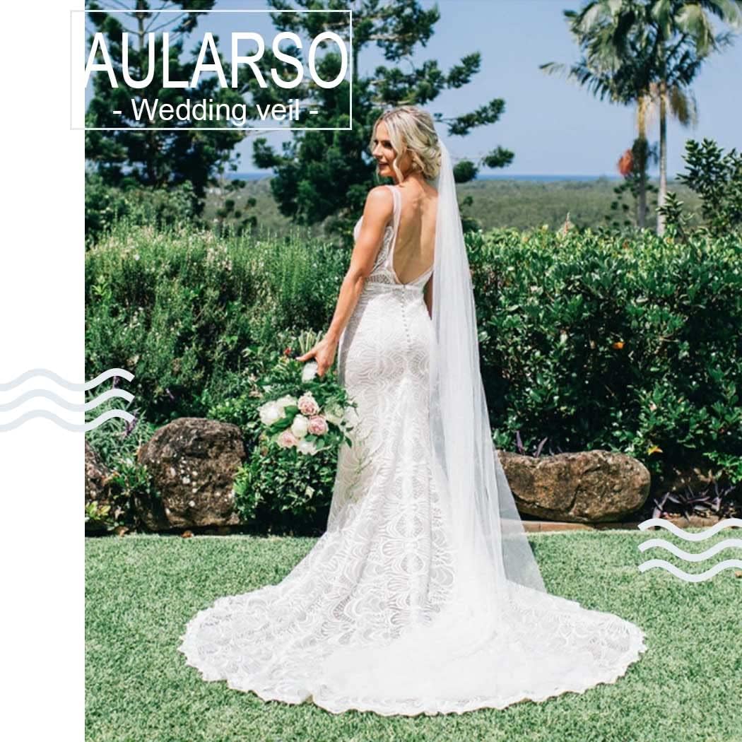 Miniatura 3 de Aularso Wedding Veils for Brides Long Bridal Veil Simple Veils with Comb Soft Tulle Hair Accessories for Brides 118