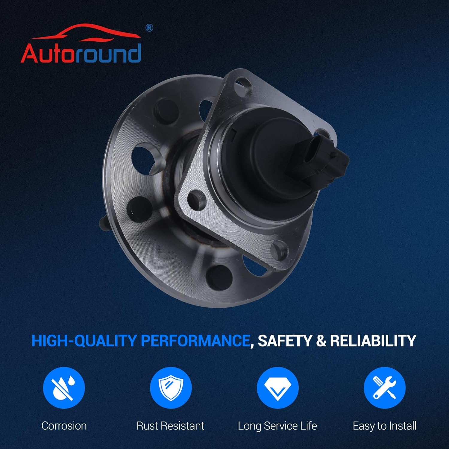 Autoround Pair 512003 Rear Wheel Hub and Bearing Assembly for 1991-2011 Buick LeSabre/Lucerne/Park Avenue/Riviera, Cadillac DeVille/DTS/Eldorado/Seville, Olds Cutlass, Pontiac Grand Am w/ABS