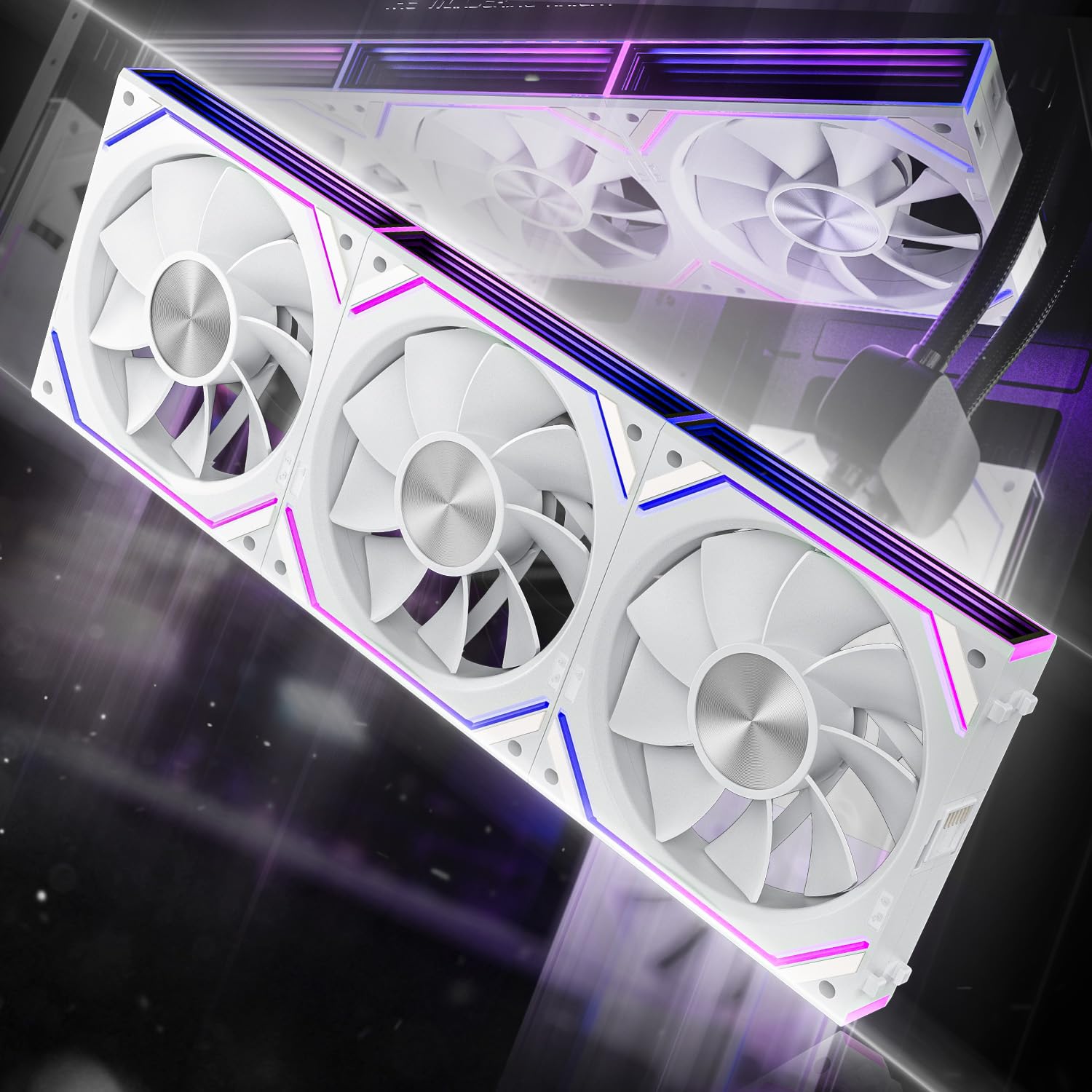 AsiaHorse DAWN RGB - Ventilador para PC (120 mm, 3 unidades, ARGB Daisy Chain [Infinity Mirror] [HDB] 71 CFM/1850 RPM/2.6MMH2O 4 pines PWN y 5 V 3 pines ARGB para Asus Aura ASRock GIGABYTE MSI