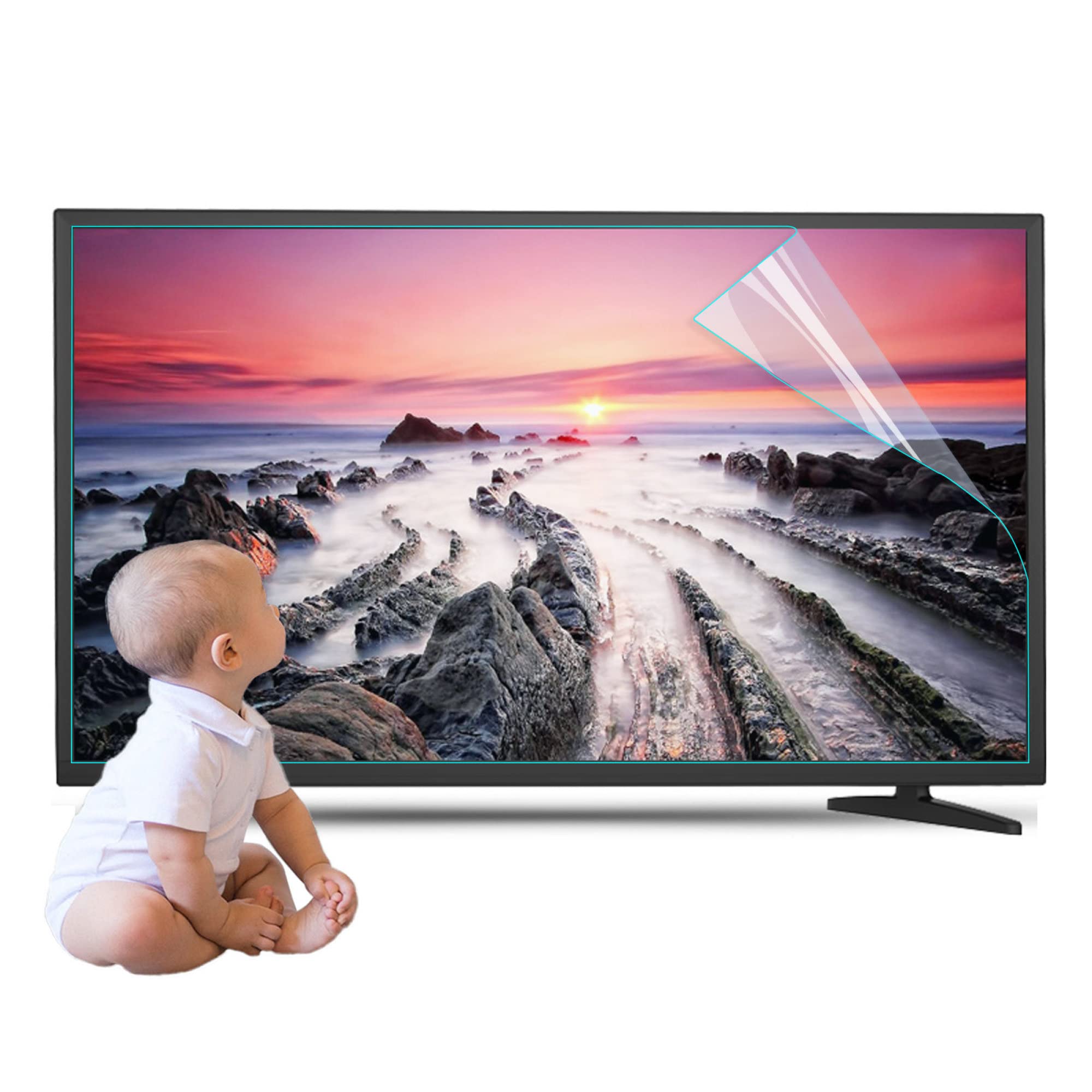 Folia ochronna na ekran telewizora Folia ochronna na ekran telewizora o przekątnej 50"-75" - matowa folia antyodblaskowa do telewizorów HDTV LCD, LED itp., filtr ekranu c,70in1563x908mm