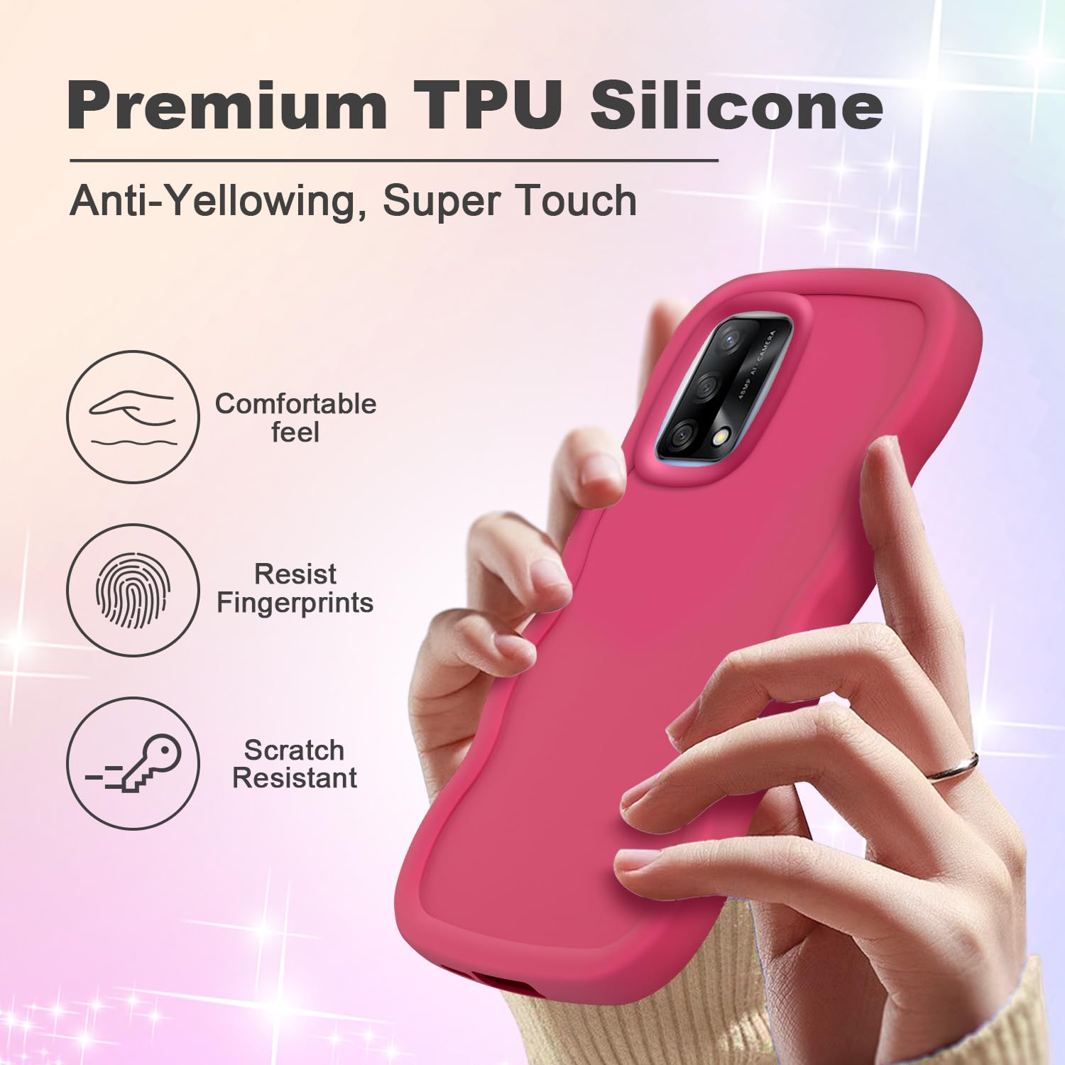 XINYEXIN Cover per Oppo A74 4G, Traslucida Custodia Antiurto