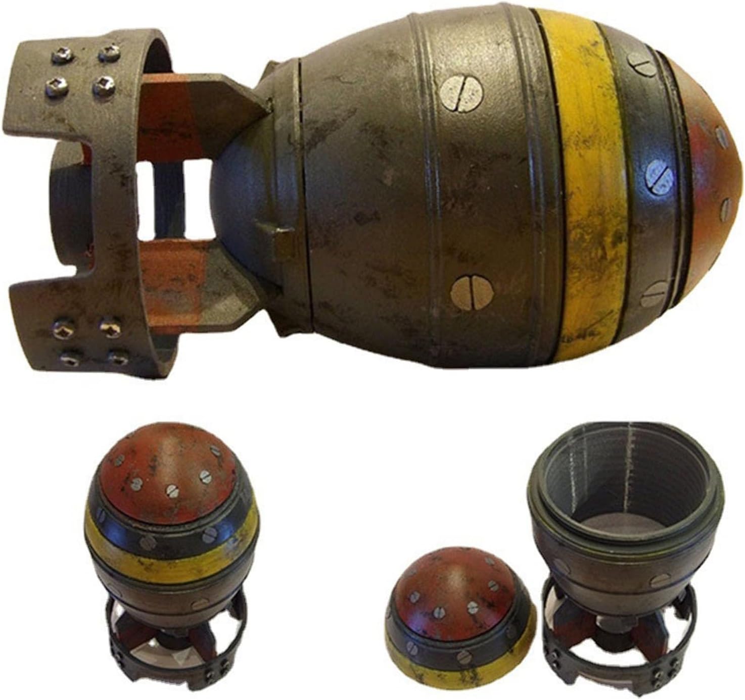 ZYILE Nuke Statue Fallout Decor Nuclear Bomb Storage Box Figurines 3D Openable Resin Rocket Sculpture Mini Vintage Model Bomb Home Desktop Decor, 123123