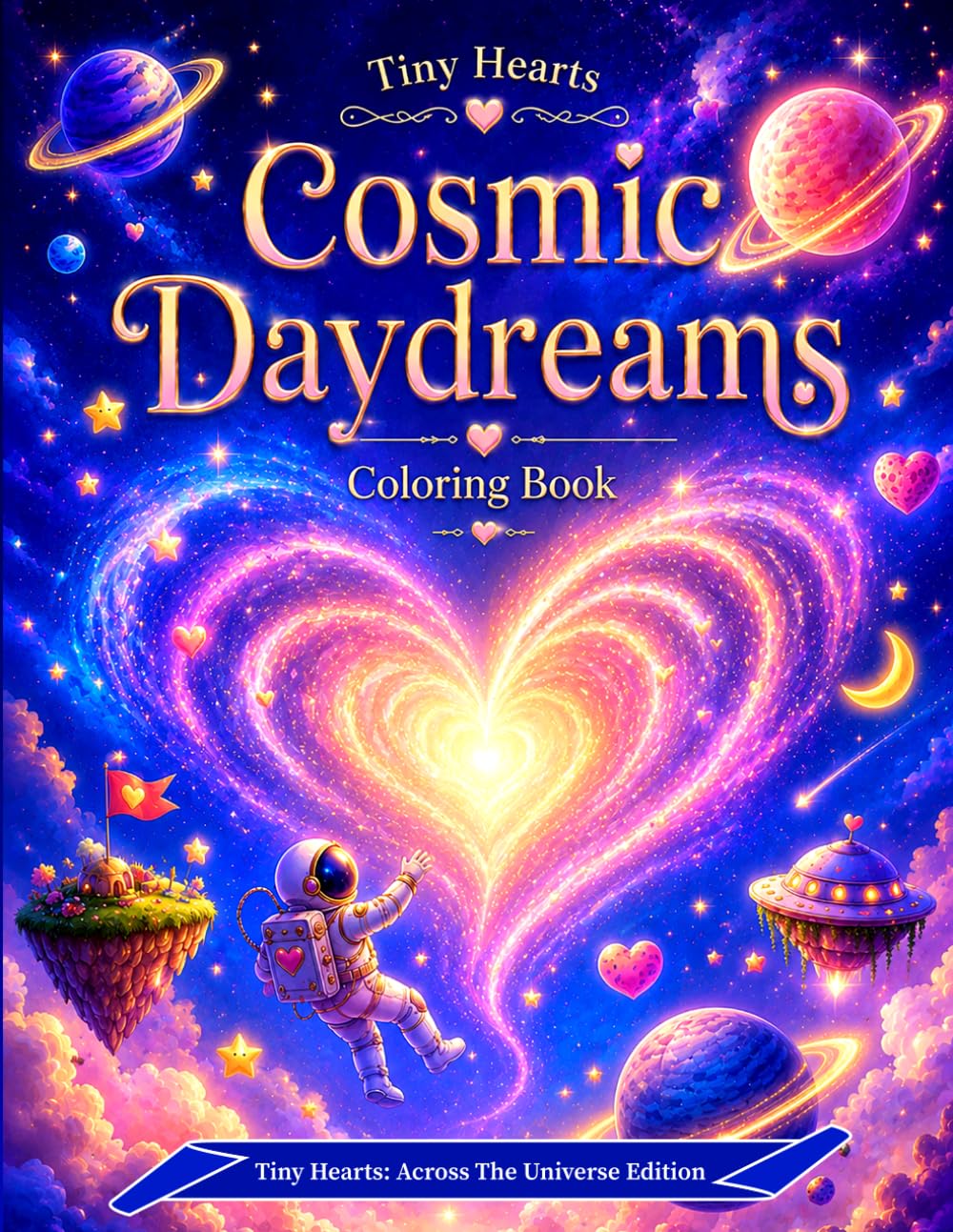 Tiny Hearts: Cosmic Daydreams: A Relaxing Space Coloring Book with Stars, Planets, Heart Galaxies, Dreamy Skies, Moons, and Cosmic Designs for Adults and Teen (Tiny Hearts Cozy Collection)