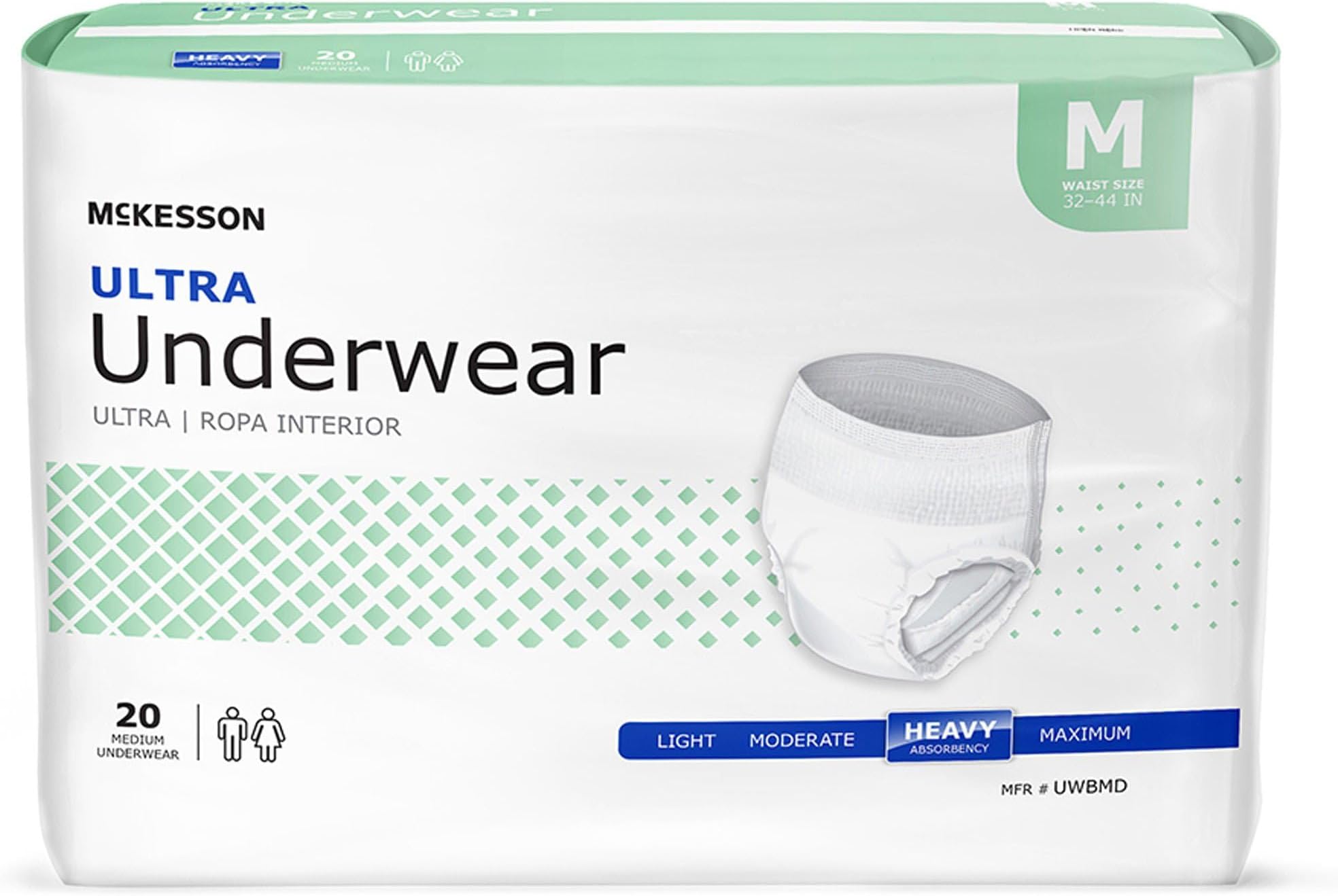 McKesson Ultra Adult Incontinence Underwear, Heavy Absorbency, 44 in, 80 ct | Postpartum and Incontinence Support