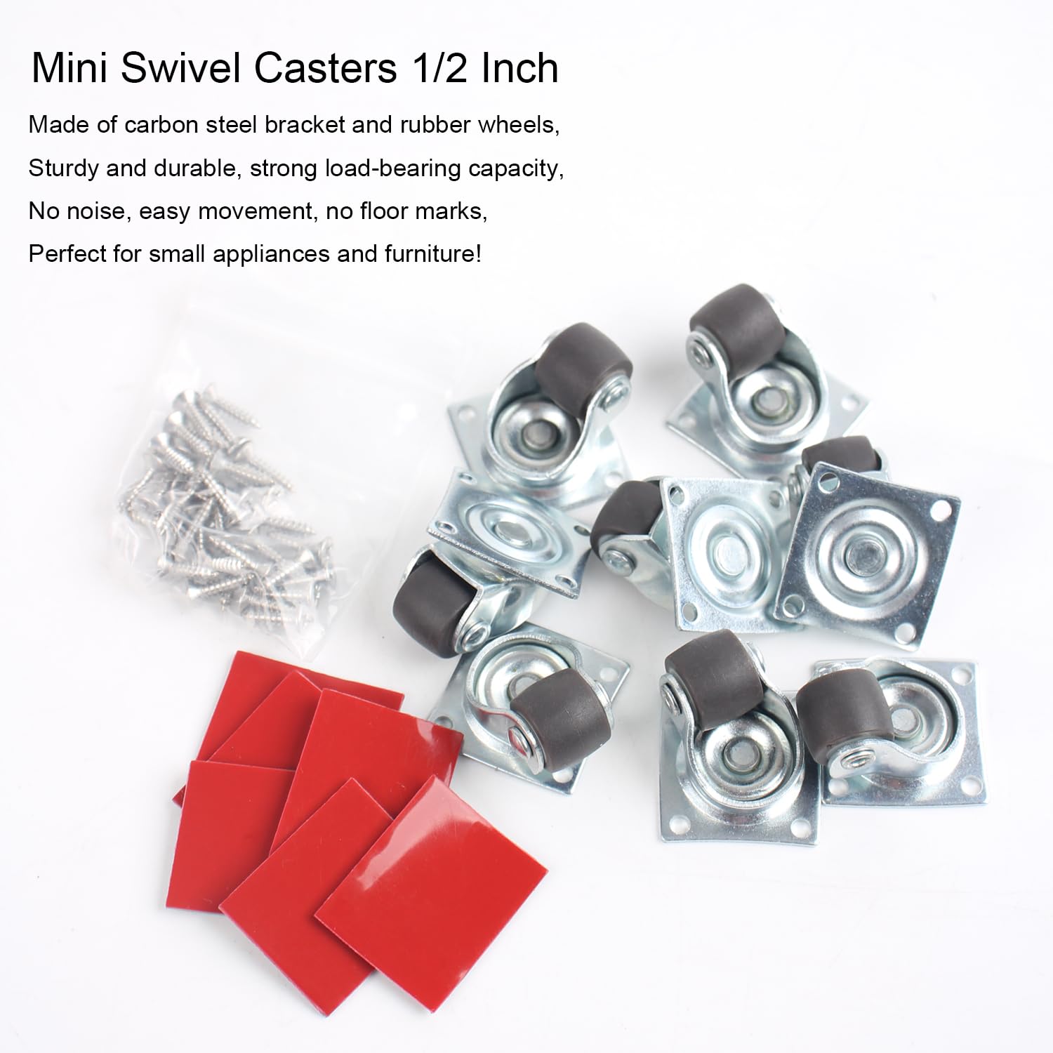 TOKSEO Lot De 24 Roulettes Sphériques Pour Meubles, Petites Roulettes