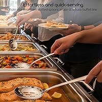 Vista 4 de SOLEADER Cucharas de servir extra grandes para bufé, cucharas de servir de acero inoxidable de 12 pulgadas, cucharas grandes para servir alimentos