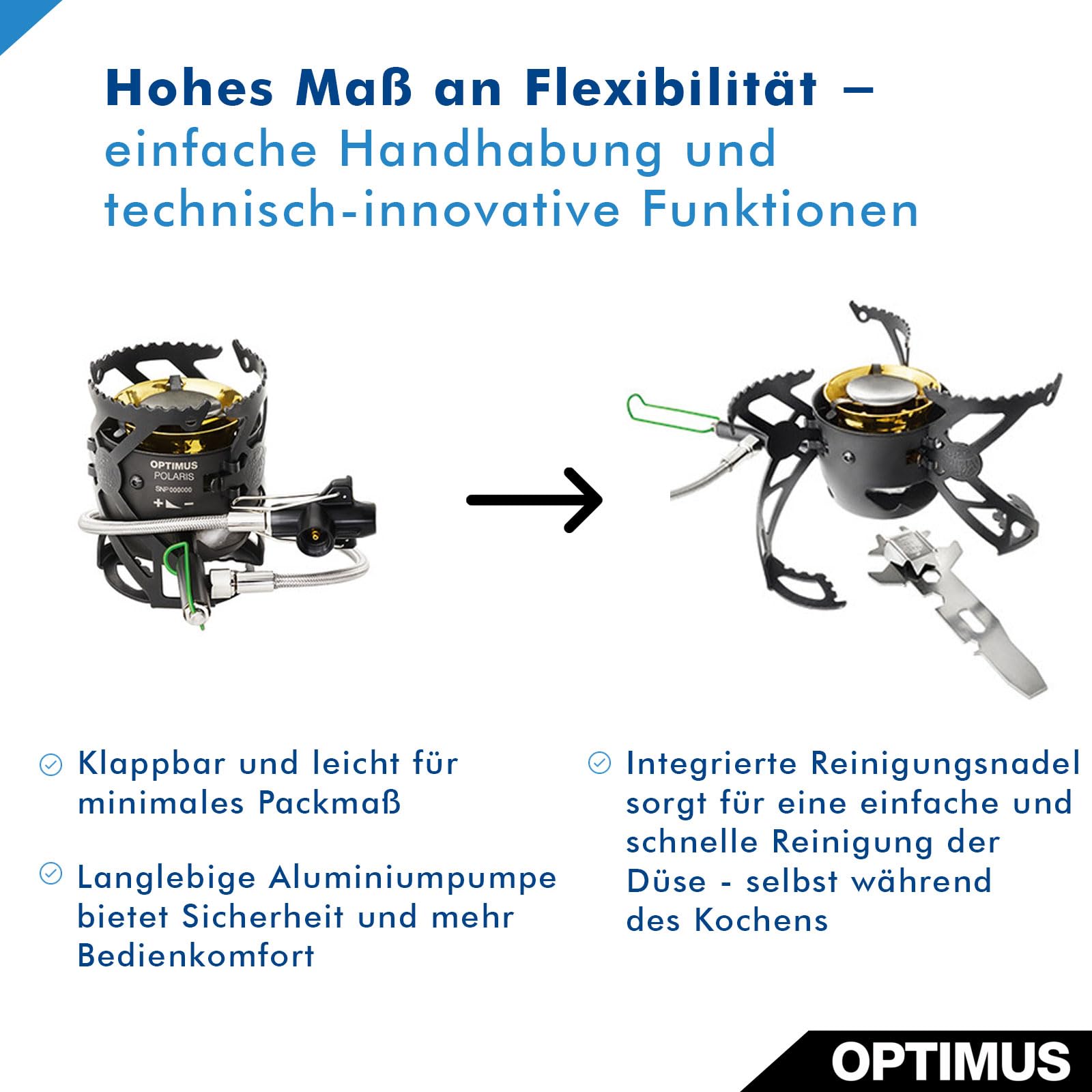 Relags 8019229 Optimus Multifuelkocher Polaris Optifuel Kocher, Schwarz, One Size, 3300 Watt