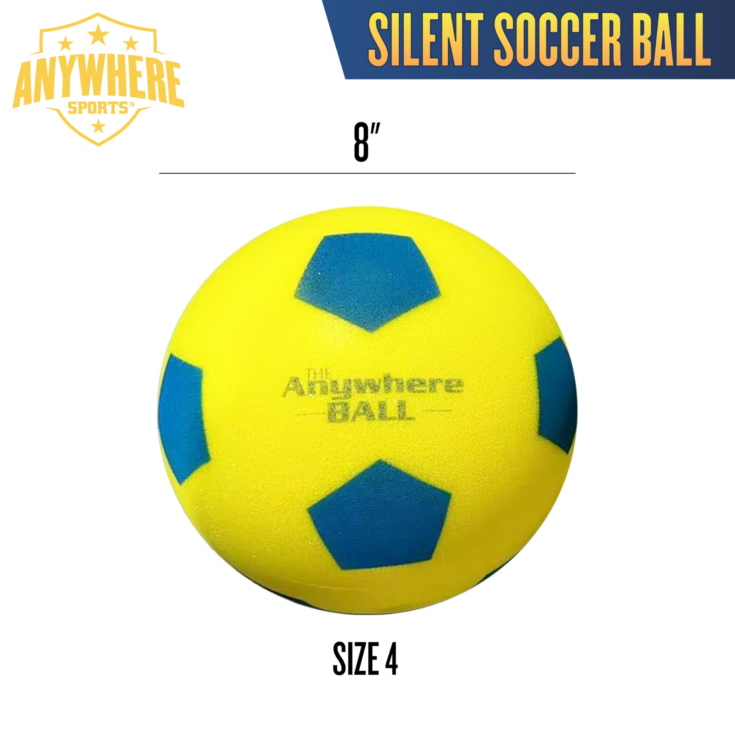 Anywhere Ball, pelota de fútbol silenciosa, tamaño 8 pulgadas, espuma sin aire para entrenamiento en interiores, patadas y rebote realista, práctica silenciosa 3