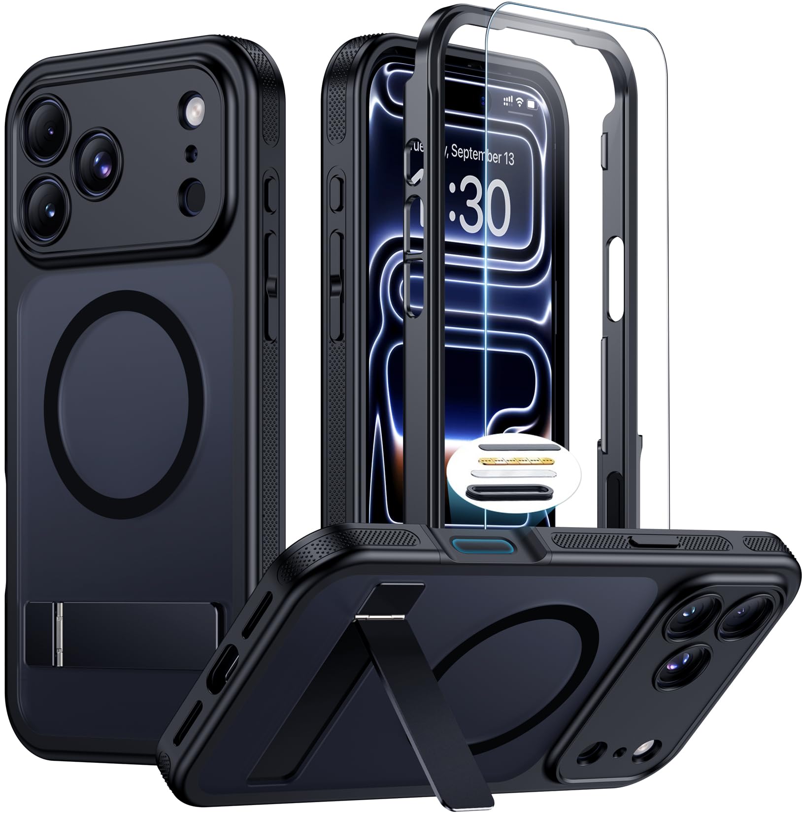 WAVELIFE for iPhone 18 Pro Max Case/ 17 Pro Max Case, Heavy Duty Protection | Built-in Ki…