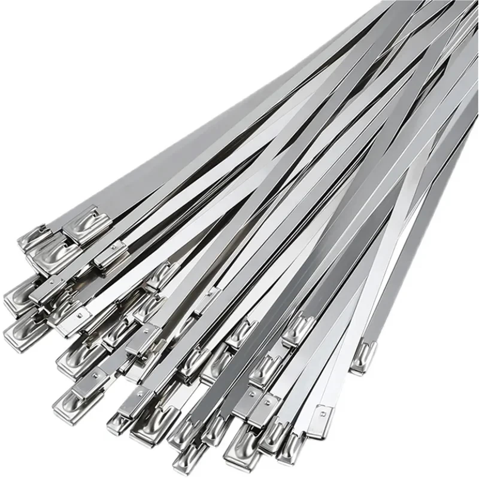 Metalowe opaski zaciskowe Opaski zaciskowe ze stali nierdzewnej do układu wydechowego, powlekane, zamykane, 10-200 szt., 4,6 x (100-1000) mm(200pcs,4.6x800mm)