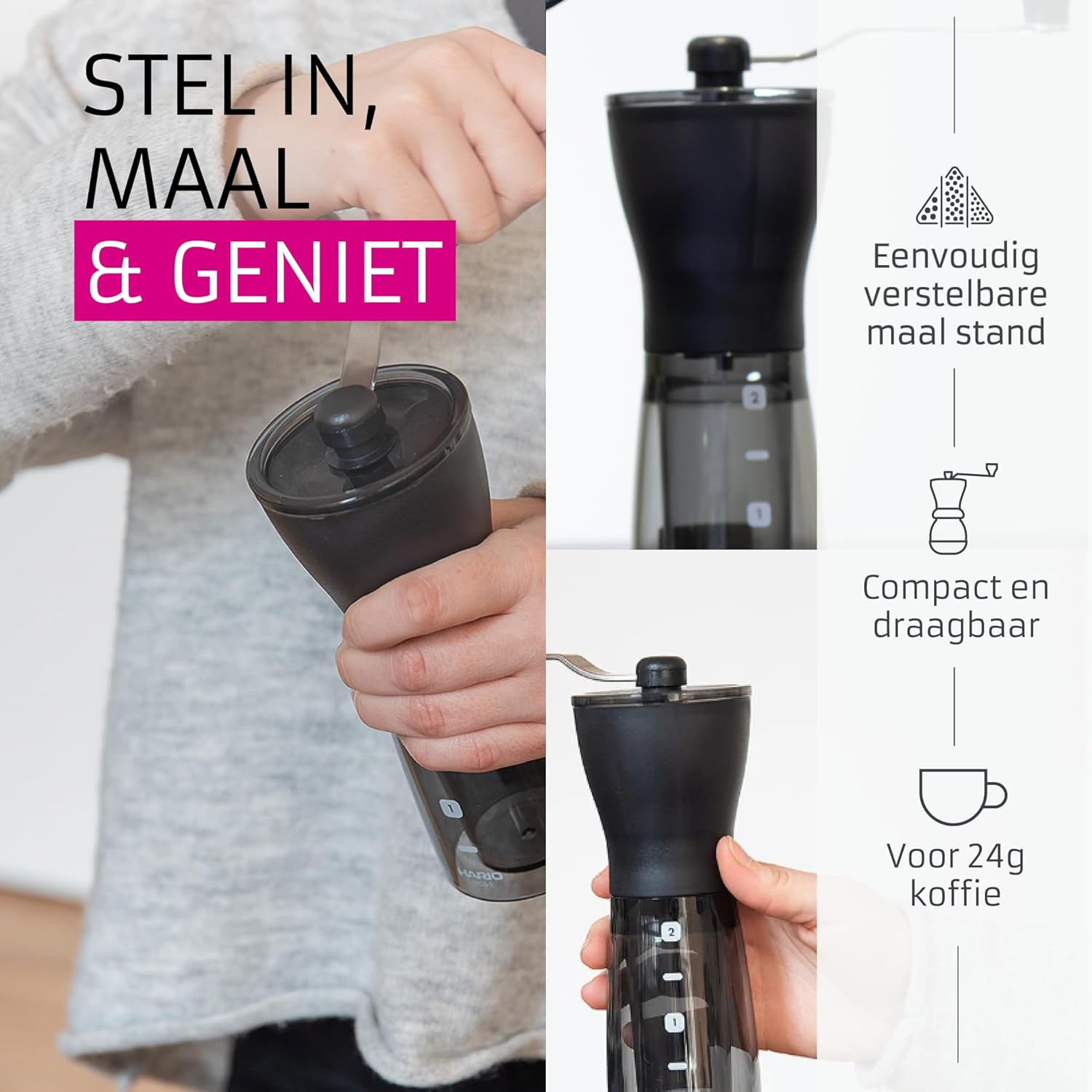 Hario "Mini-Slim Plus" Ceramic Coffee Mill