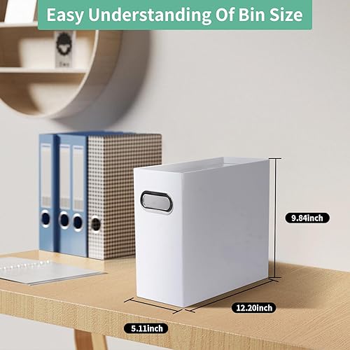 Miniatura 2 de Caja organizadora de archivos plegable con asa, organizador de archivos para el hogar u oficina, pequeña caja de archivos portátil (1 paquete,