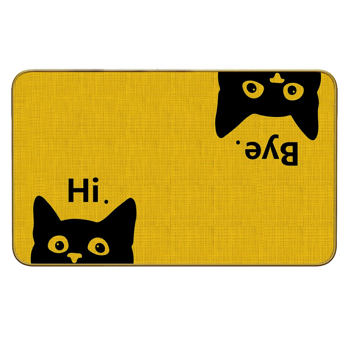 Mingnei Hi Bye Cat Welcome Doormat Door Mat for Home Kitchen Entrance,Cat Door Mat,Funny Black Lover Floor Mats for House Front Indoor Inside Outdoor Outside Entryway Rug 30x17 Welcome Mat (Color-5)