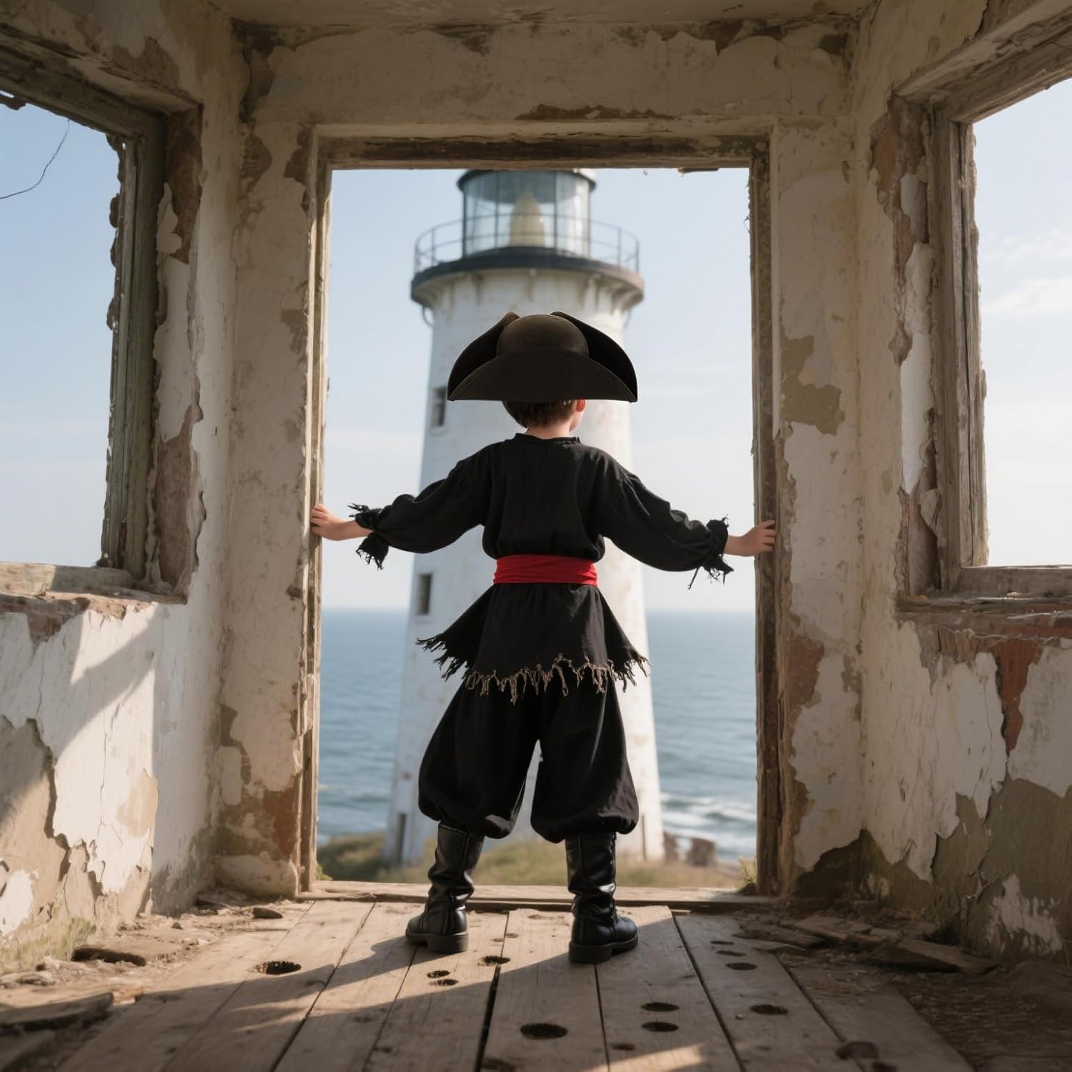 VZQI Pirate Hat for Kids Distressed Colonial Style Tricorn Hat for Boy Halloween Costume Accessory Pro 3-13T - Image 7