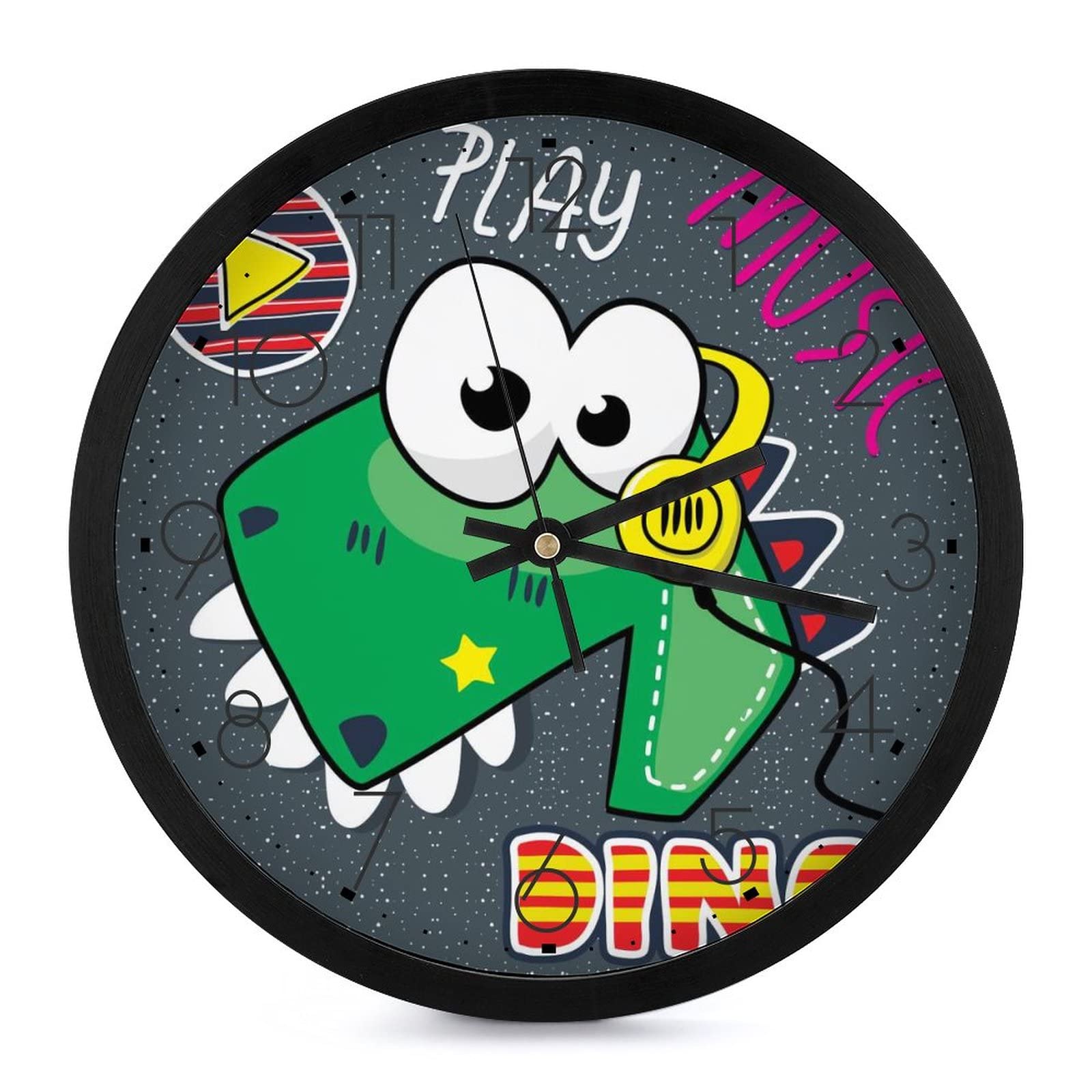 Pendule murale silencieuse dinosaure moderne sans tic-tac pour optimiser la concentration