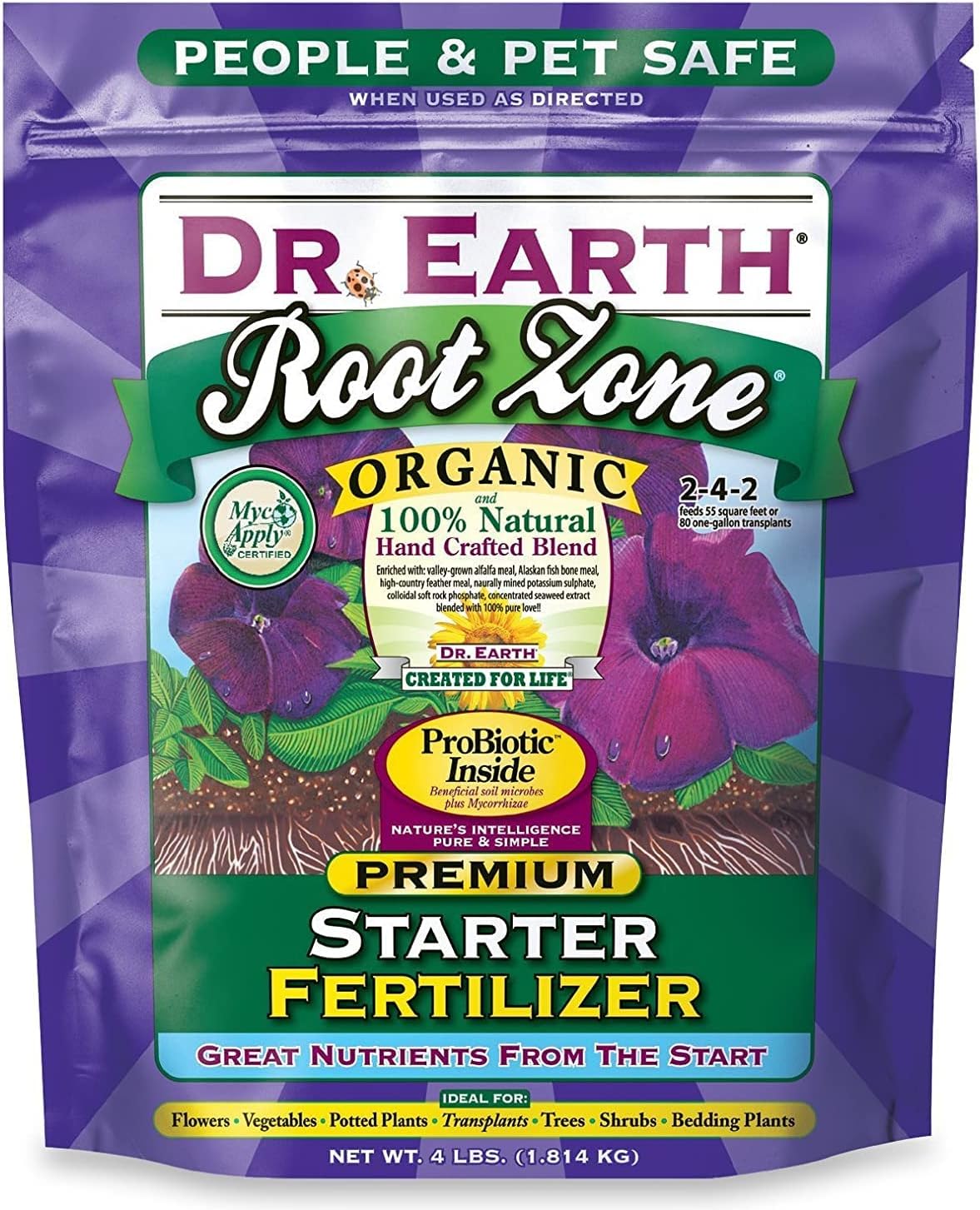 Dr. Earth 2-4-2 0 Organic and Natural Root Zone Starter Fertilizer 453 g