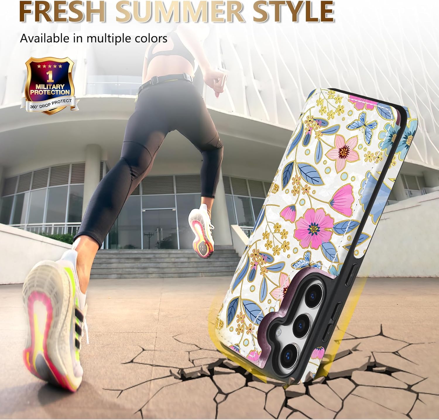 NNH Compatible with Samsung Galaxy S25 Wallet Case with RFID Blocking Card Slots Flip PU Leather Kickstand Double Magnetic Clasp Design Cover for Galaxy S25(6.2 inch-Colorful Butterfly Flowers) - Image 7