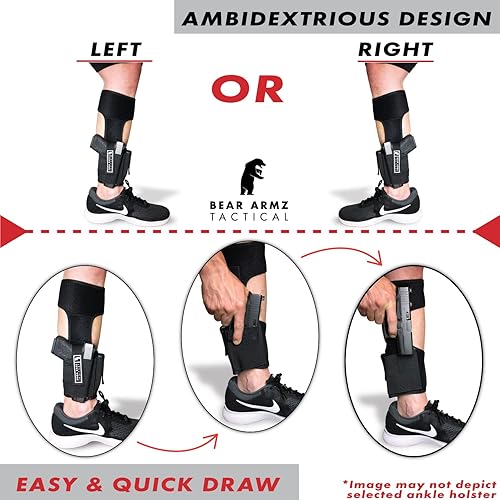 Miniatura 5 de Funda de tobillo para transporte oculto  American Company  Funda de pierna B.U.G  Compatible con Glock 43, 42, 33, 30, 27, 26 S&W M&P Shield